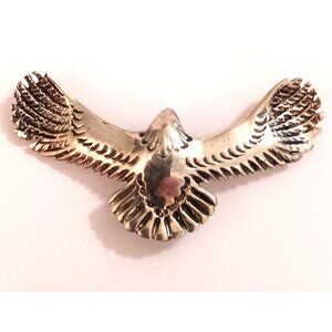 Sterling Soaring Flying Eagle pendant center piece for necklace (1602)